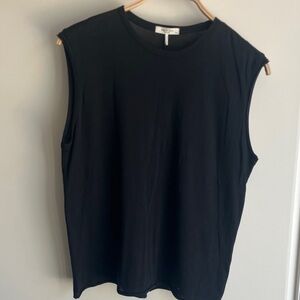 RAG & BONE Gaia Muscle Tank Black Organic Cotton Women’s Large NWT